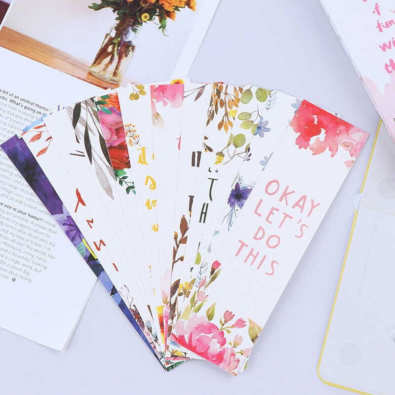 1Box Flowers Bookmarks Message Cards Book Notes Paper Page Holder Station.l8