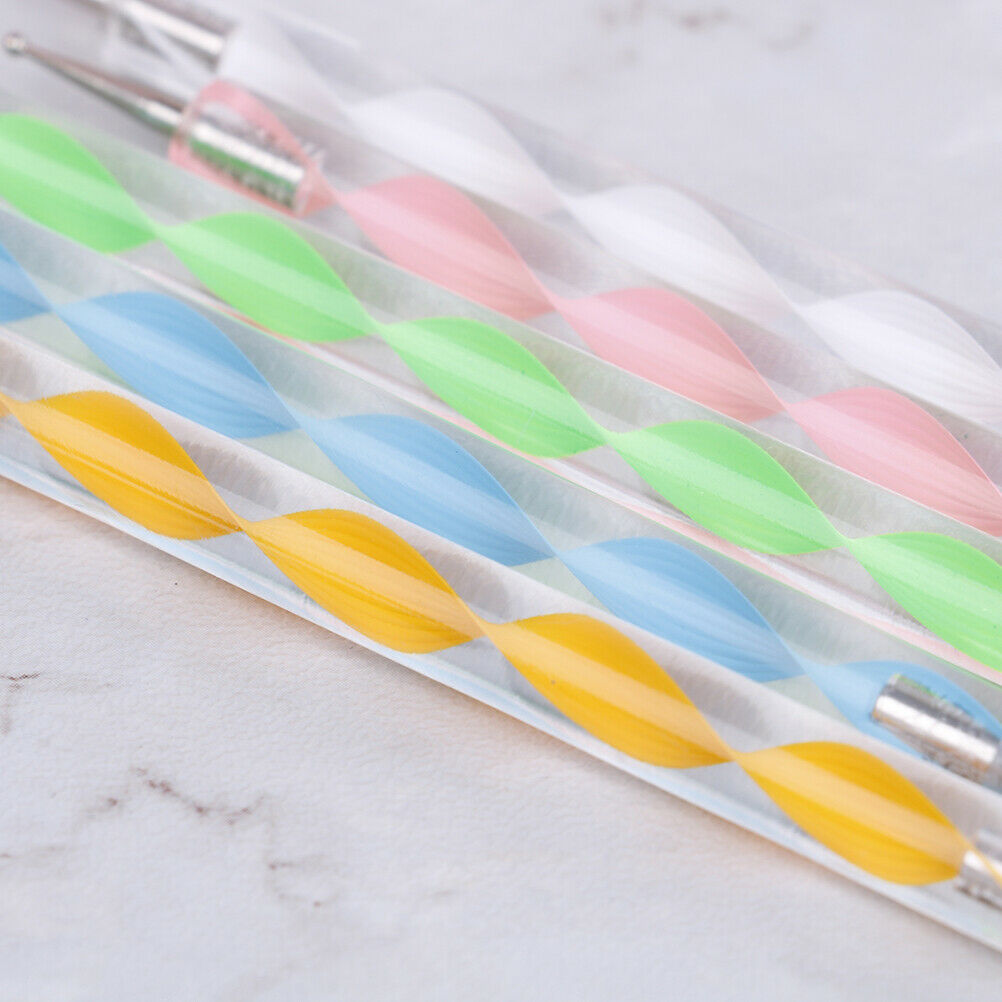 5pcs 2 way marbleizing dotting manicure tools painting dot pen nail art paint Kt
