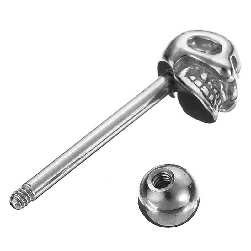 Stainless Steel SkullBall Tongue Bar Ring Barbell Body Piercing Women/Jewe.l8