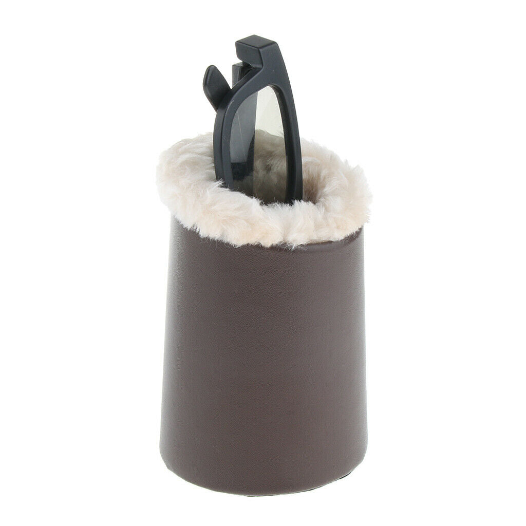 2 Pack Soft Plush Lined Eyeglasses Holder PU Leather Glasses Stand Case
