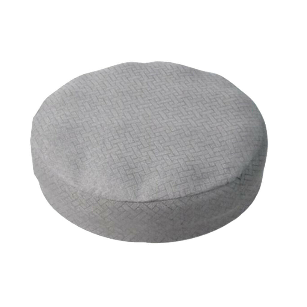 Round Bar Stool Cover Chair Seat Cushion for Seat #1 33cm - Grey Grid