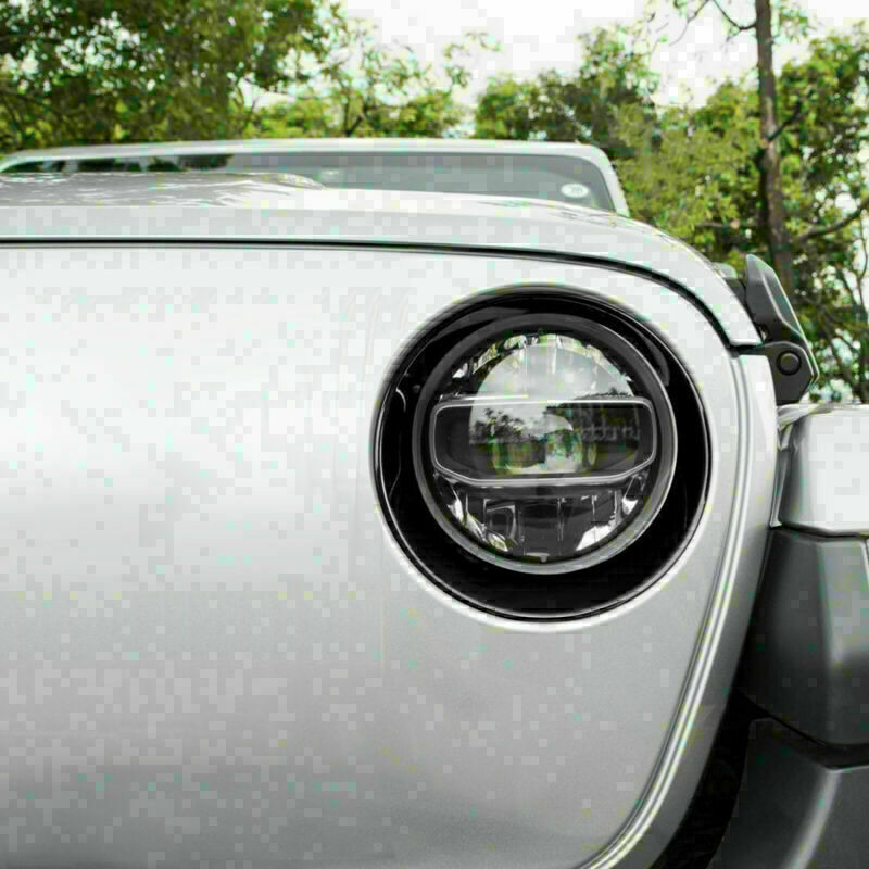 Black Headlight Bezels Headlight Cover Trim For 18-19Wrangler JL UnlimitedCN