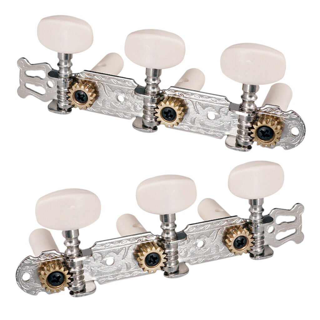 6 Piece Tuners Knobs Strings Tuning Tuner For Guitar, 3R + 3L