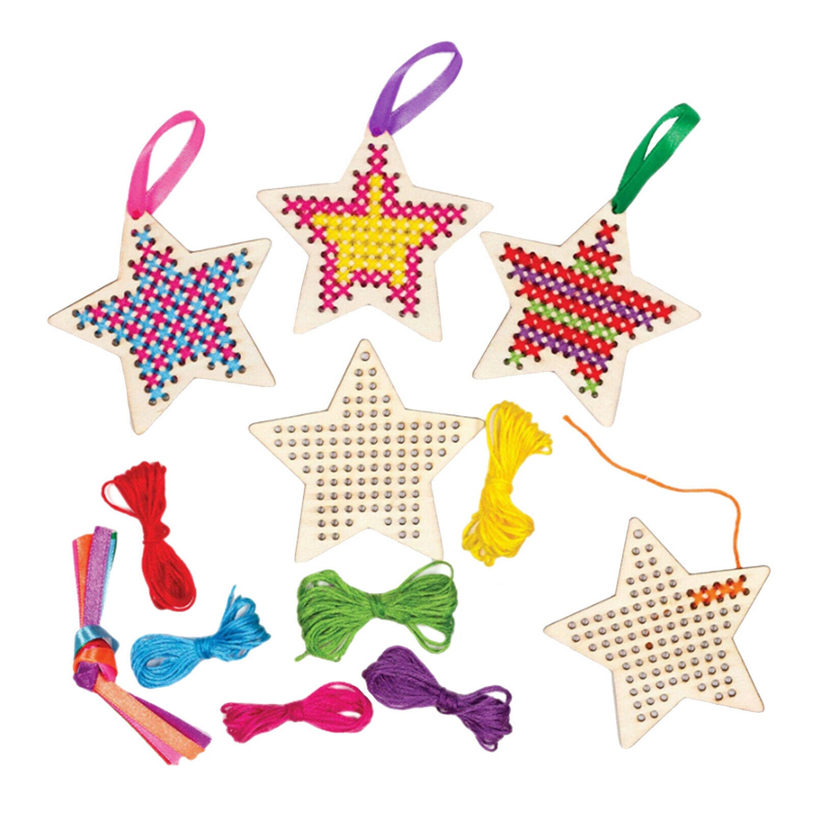 5x Multi-holes Cross Stitch Pendant Blank for Crafts DIY Counted Embroidery