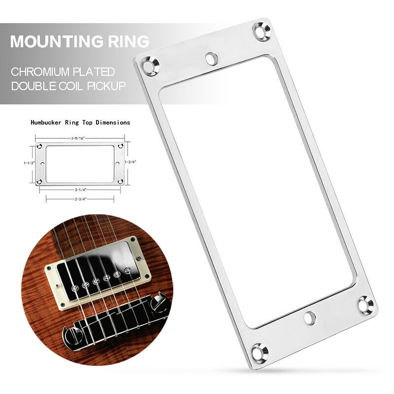 Flat Metal Chrome Humbucker Pickup Frame Mounting Ring For Electric Guitar Parts
