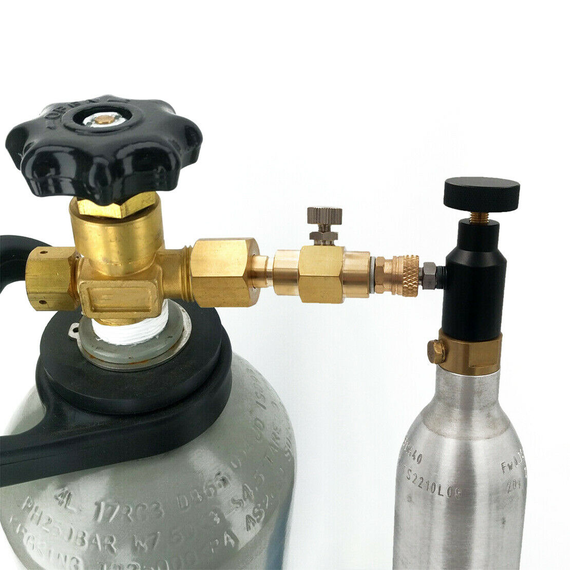 Soda Stream Cylinder CO2 Carbonator Refill Adapter Connector CGA320 Gauge Set