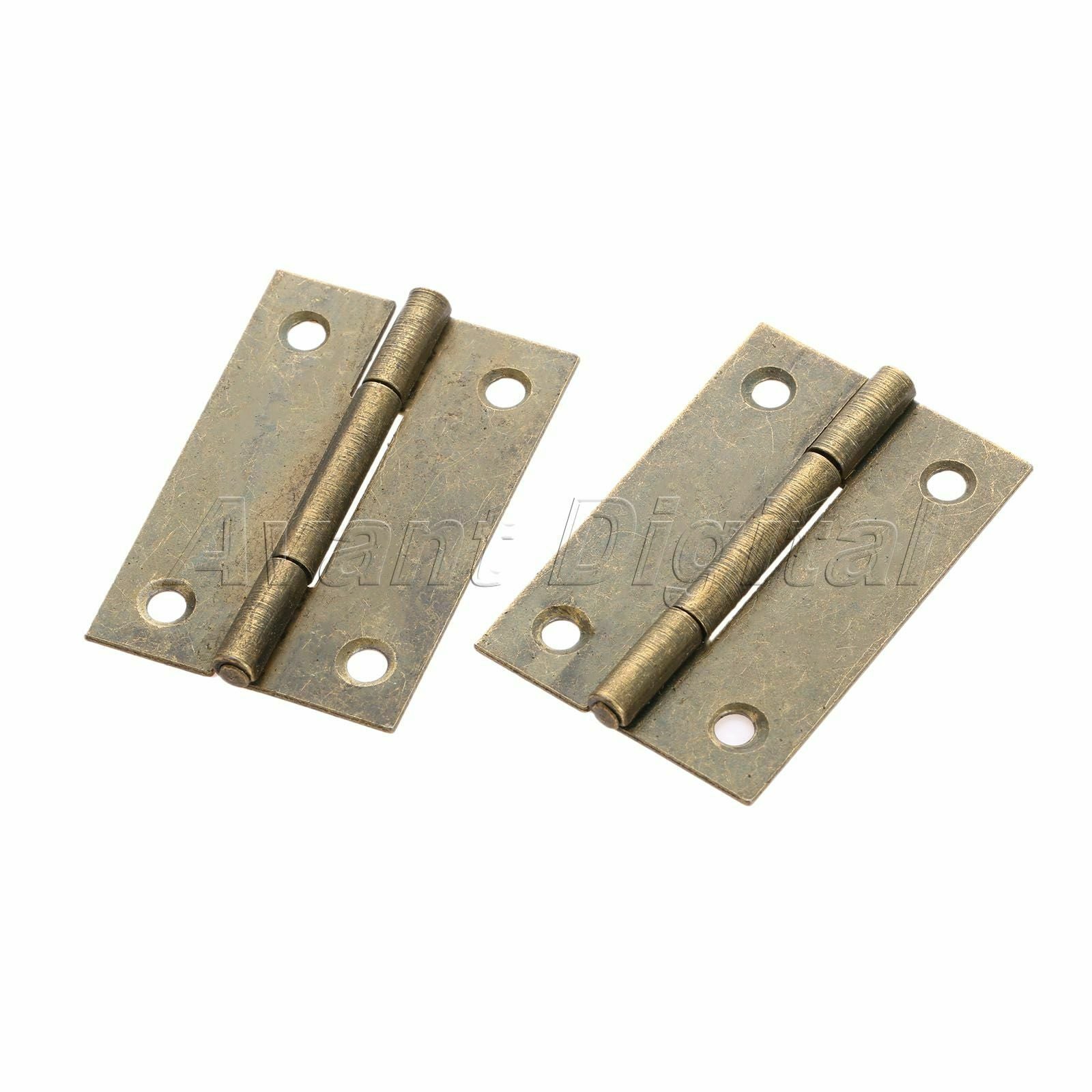Pair Cabinet Hinges Wardrobe Jewelry Box Suitcase Furniture Door Hinge w/ Screws