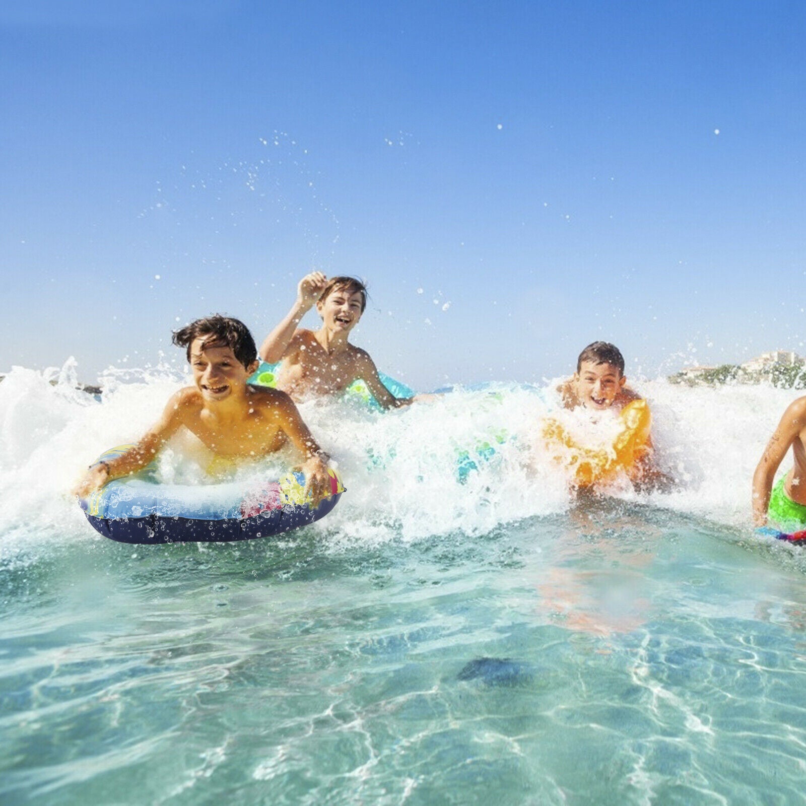 Outdoor Inflatable Surfboard Buoy Safe Sea Surfing Board Water Play Toys