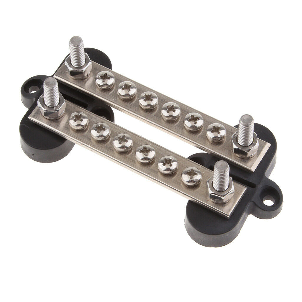 12 Positions Bus Bar Electric Terminal Junction Block W / 4 Stud 100A
