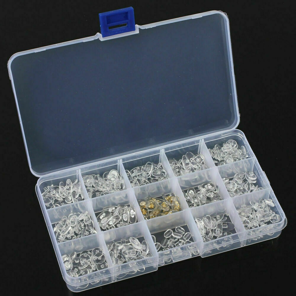 150 Pairs Silicone Screw On Push In Glasses Nose Pad Eyeglass Eyewear Repair Kit