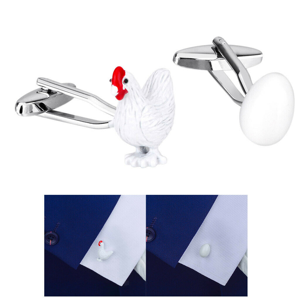 Chicken Egg Design Cuff Links Metal Shirt Stud Formal Dress Cuff Links Gift