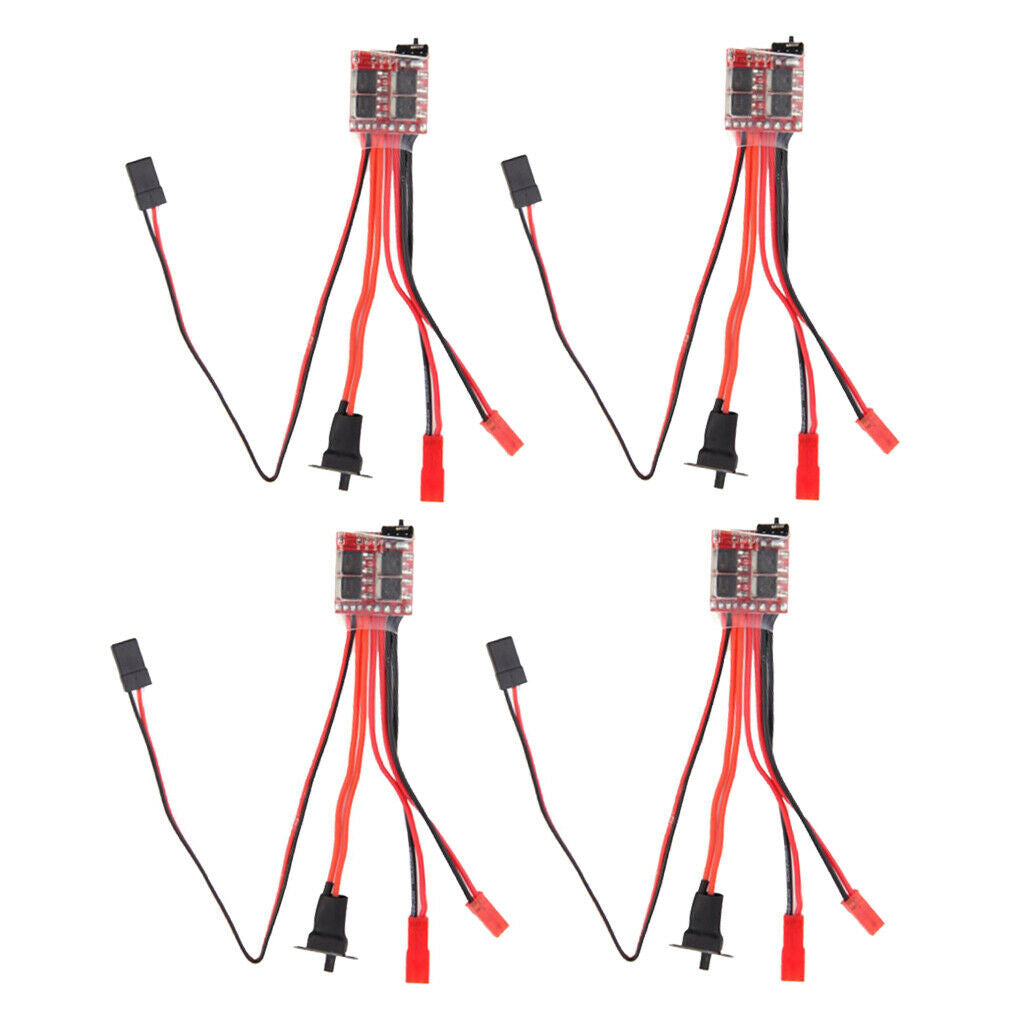 4 Piece 20A Brushed Motor Speed Controller ESC for RC Car Accessories 3-9.4V