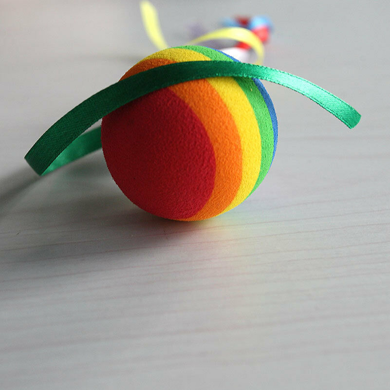 Car Antenna Toppers Rainbow Ball Colored Ribbon Antenna Balls Unique design.DD