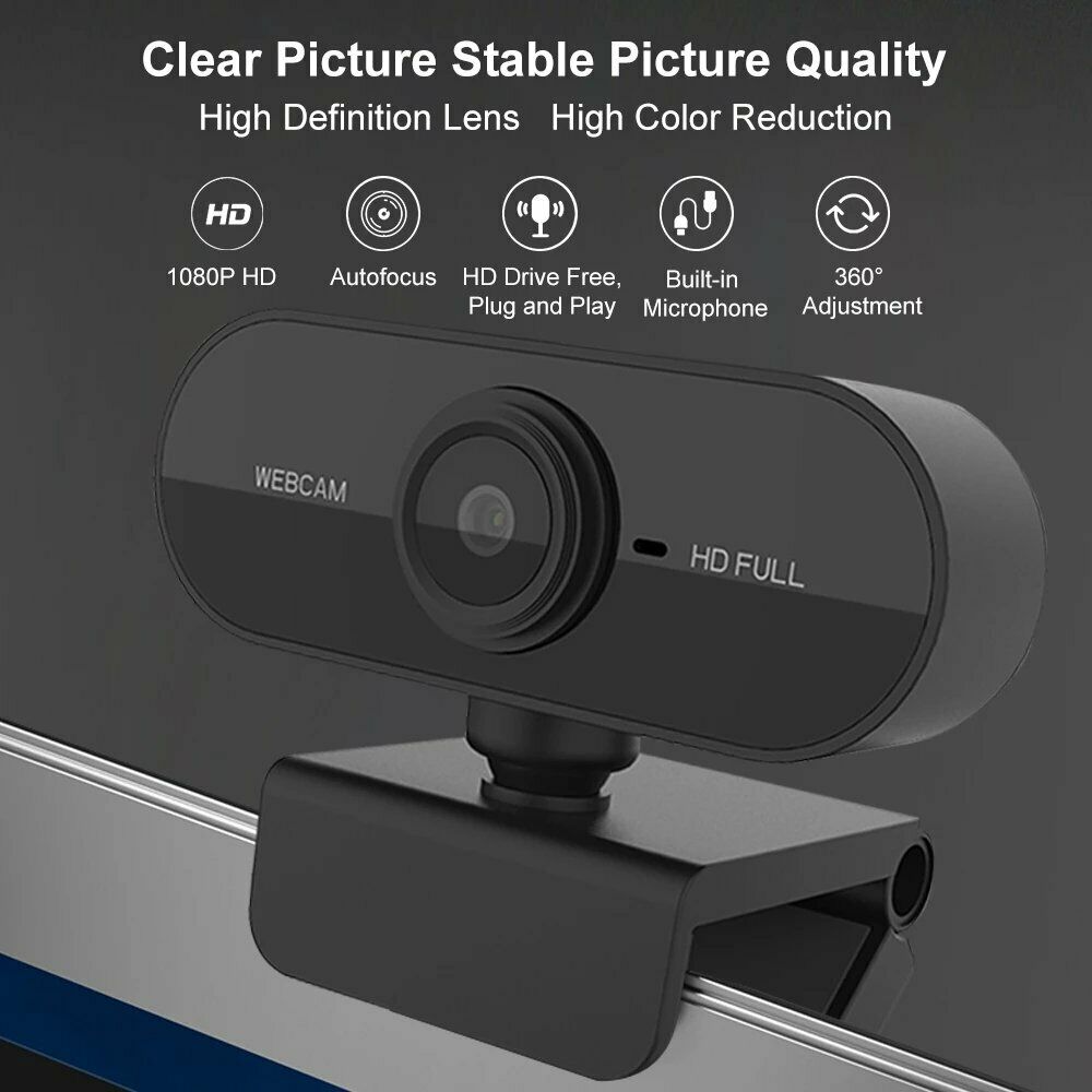 Full HD 1080P Webcam Computer PC Web Camera with Microphone for Live Broadcast