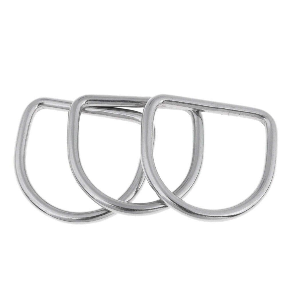 3Pc/Lot Stainless Steel Bented D-Ring Attachment for Scuba Diving Snorkeling
