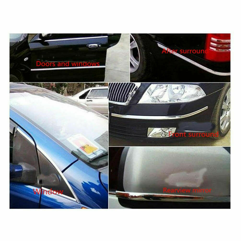 2.5M Car Bumper Door Edge Lip Guard Chrome Decor Protector Moulding Trim Strip