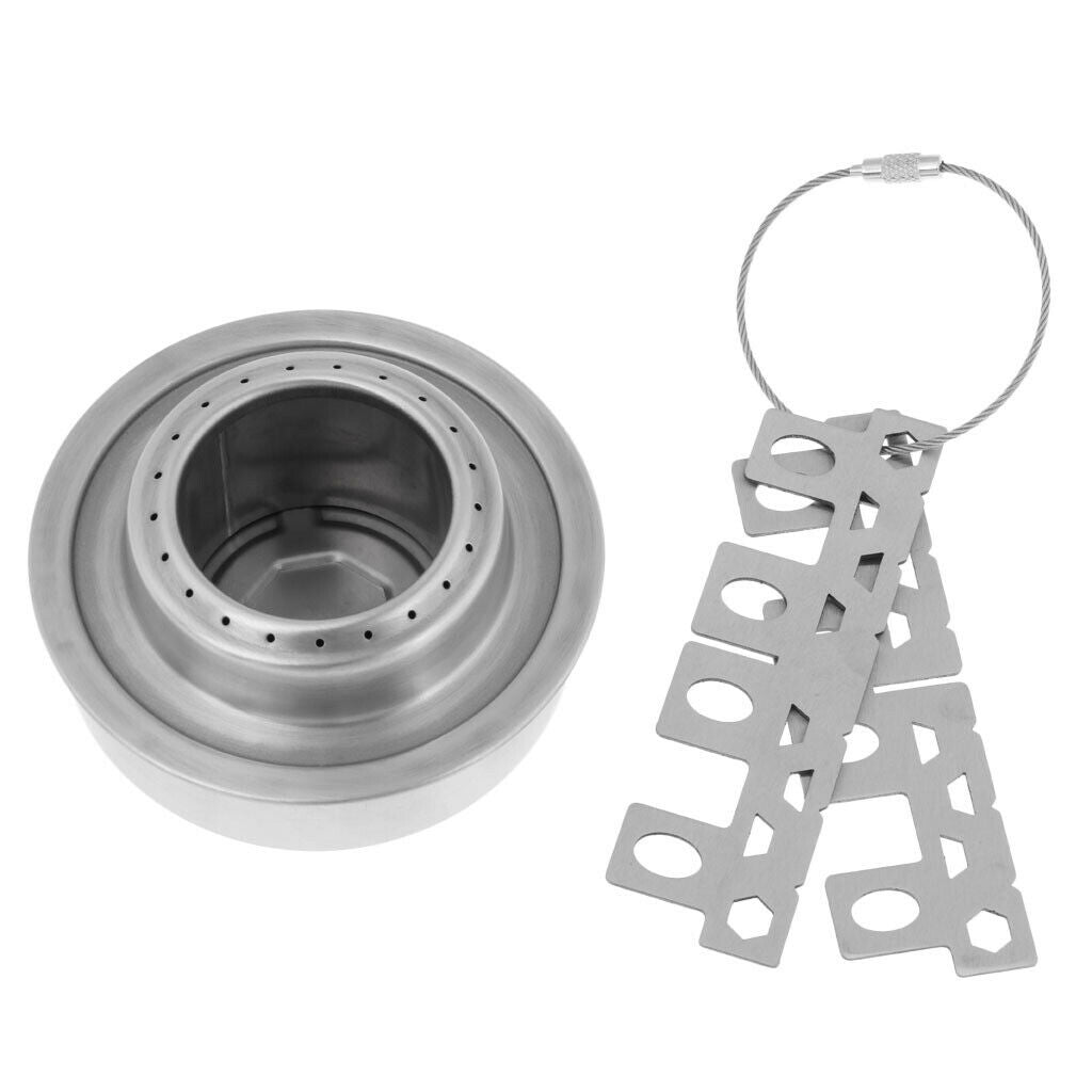 Prettyia Mini Alcohol Stove & Rack Combo Set Camping Hiking Picnic Cooking