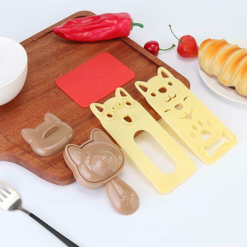5pcs/Set Cute Dog Sushi Nori Rice Ball Mold Kitchen DIY Bento Press Maker @