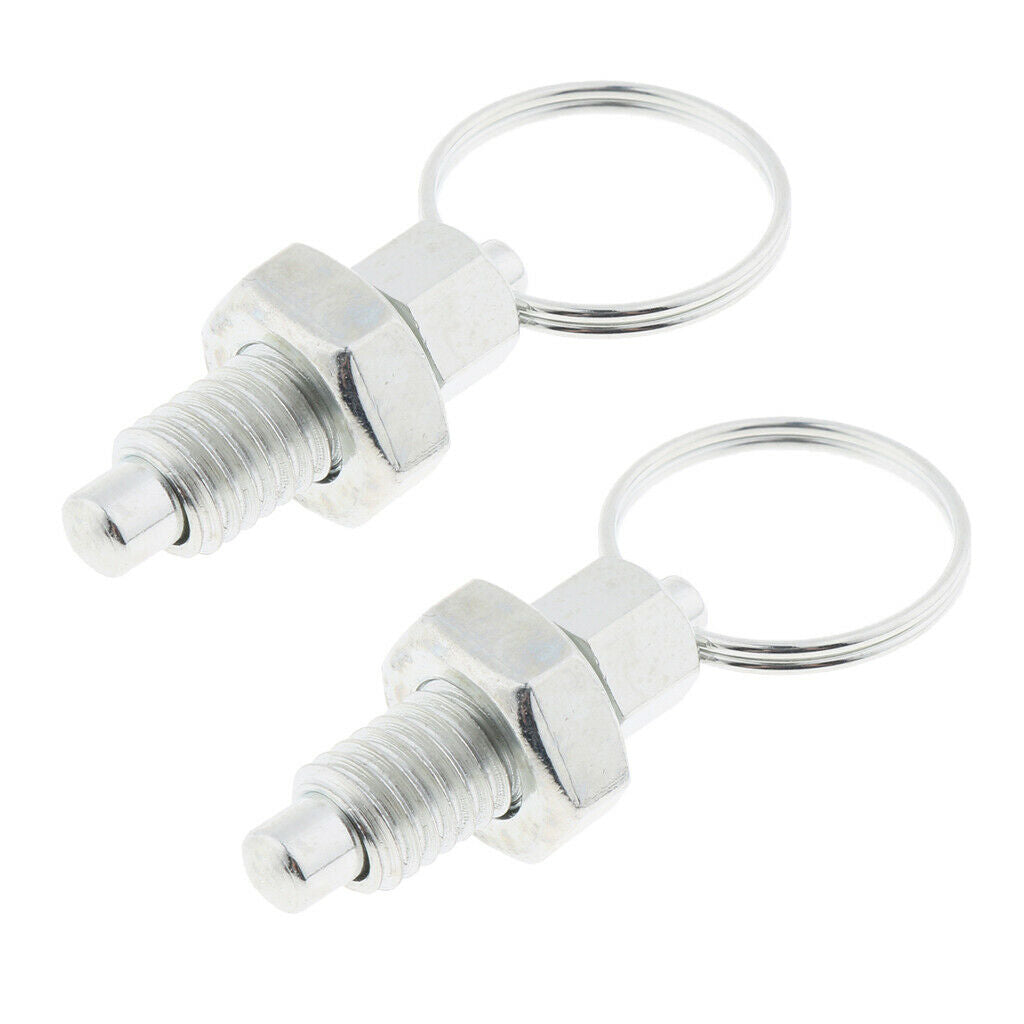 2Pcs M8 Pull Indexing Ring Pin Knob Plunger Spring Positioning Pins High Quality
