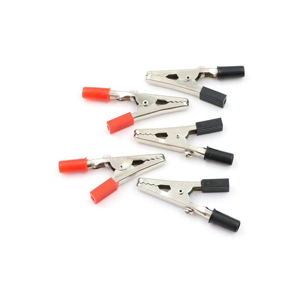 5Pcs 50mm Plastic Durable Handle Test Probe Metal Alligator Clips with Scre WF