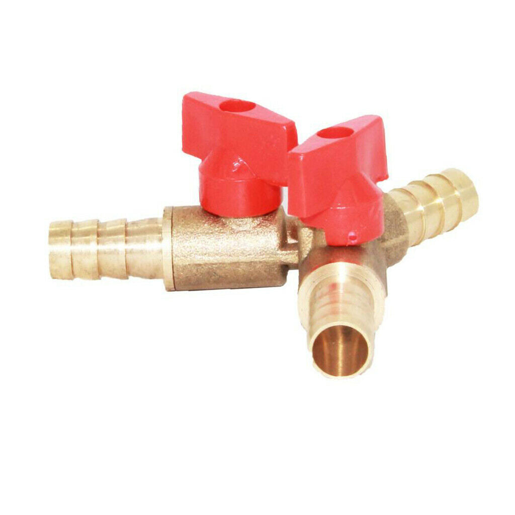 3 Way Y Shape Shut Off Ball Valve Brass for Tighten Oil Water Gas Hose 10mm