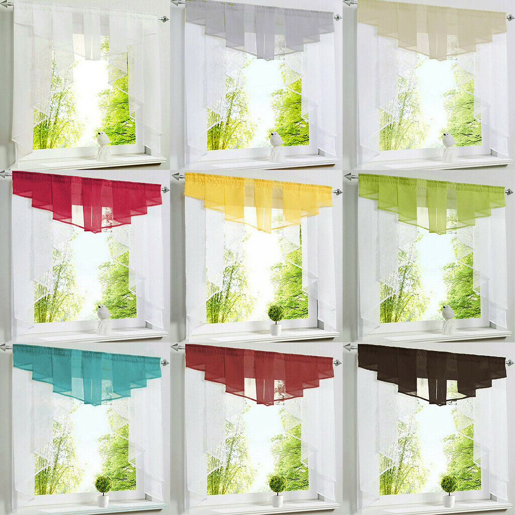 Stitching Pleated Roman Curtain Tulle for Balcony Window White 100Wx100H