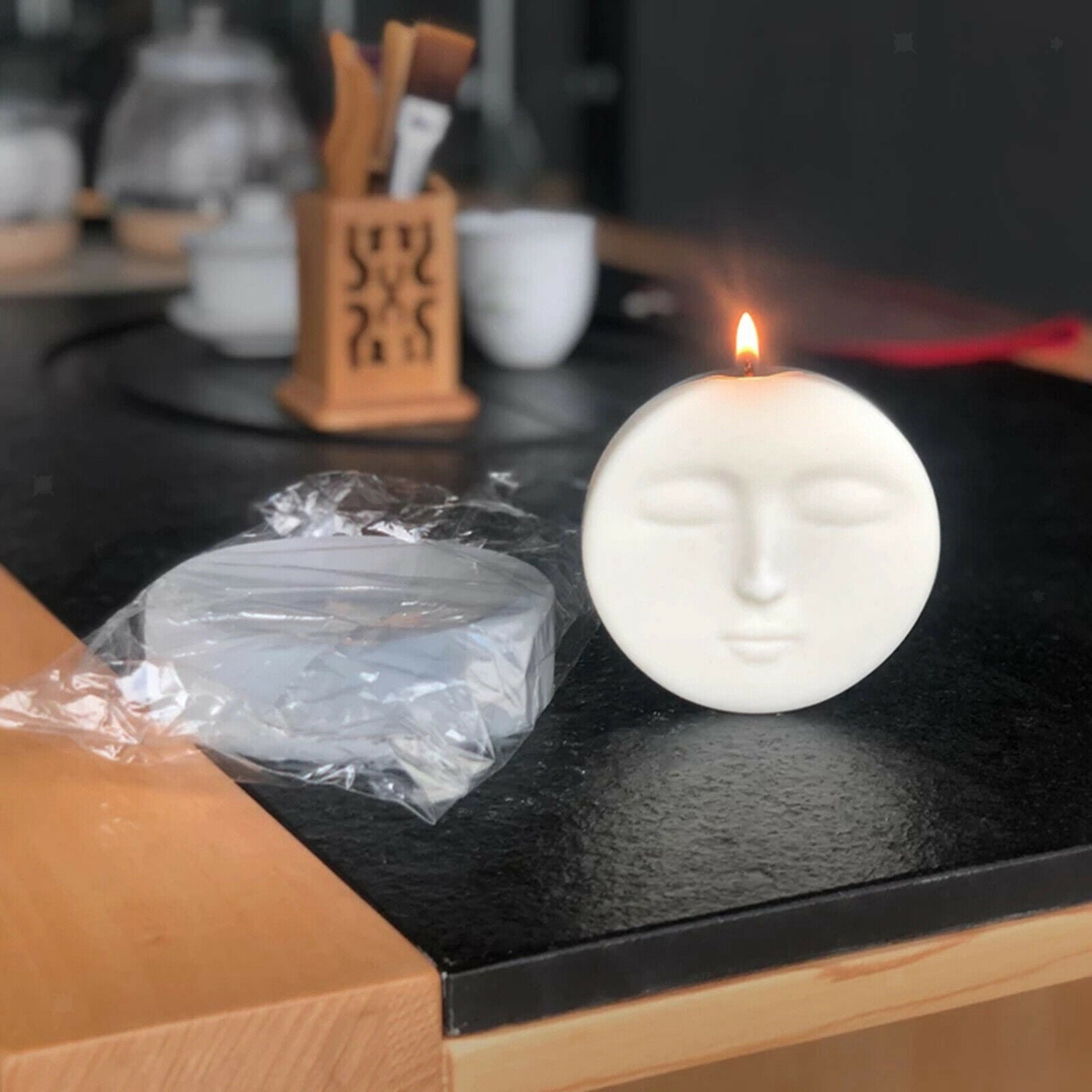 Human Face Candle Silicone Molds Casting Candle Making Wax Mold