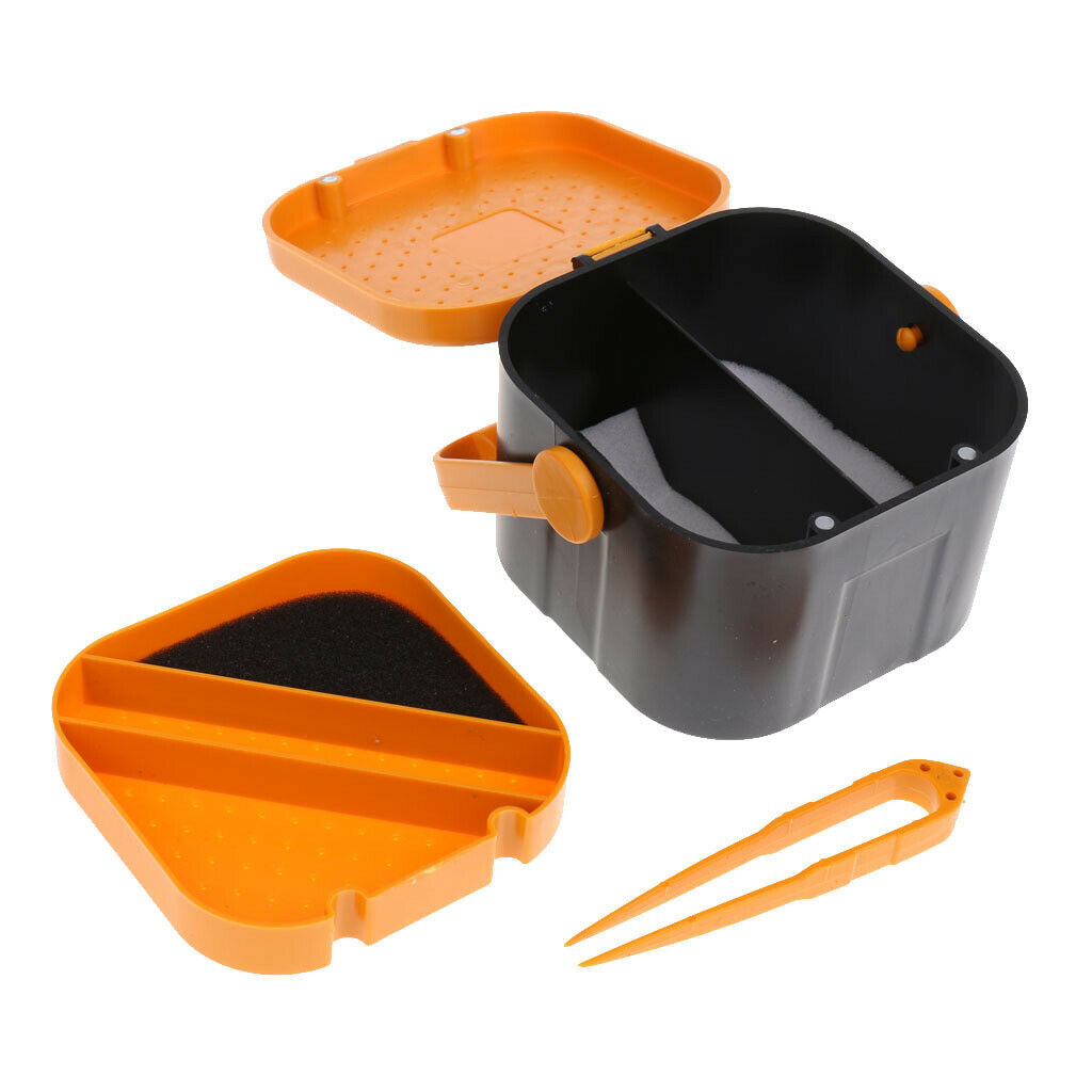 Plastic Fishing Live Lures Bait Box Double Layers Earthworm Worm Tackle Box