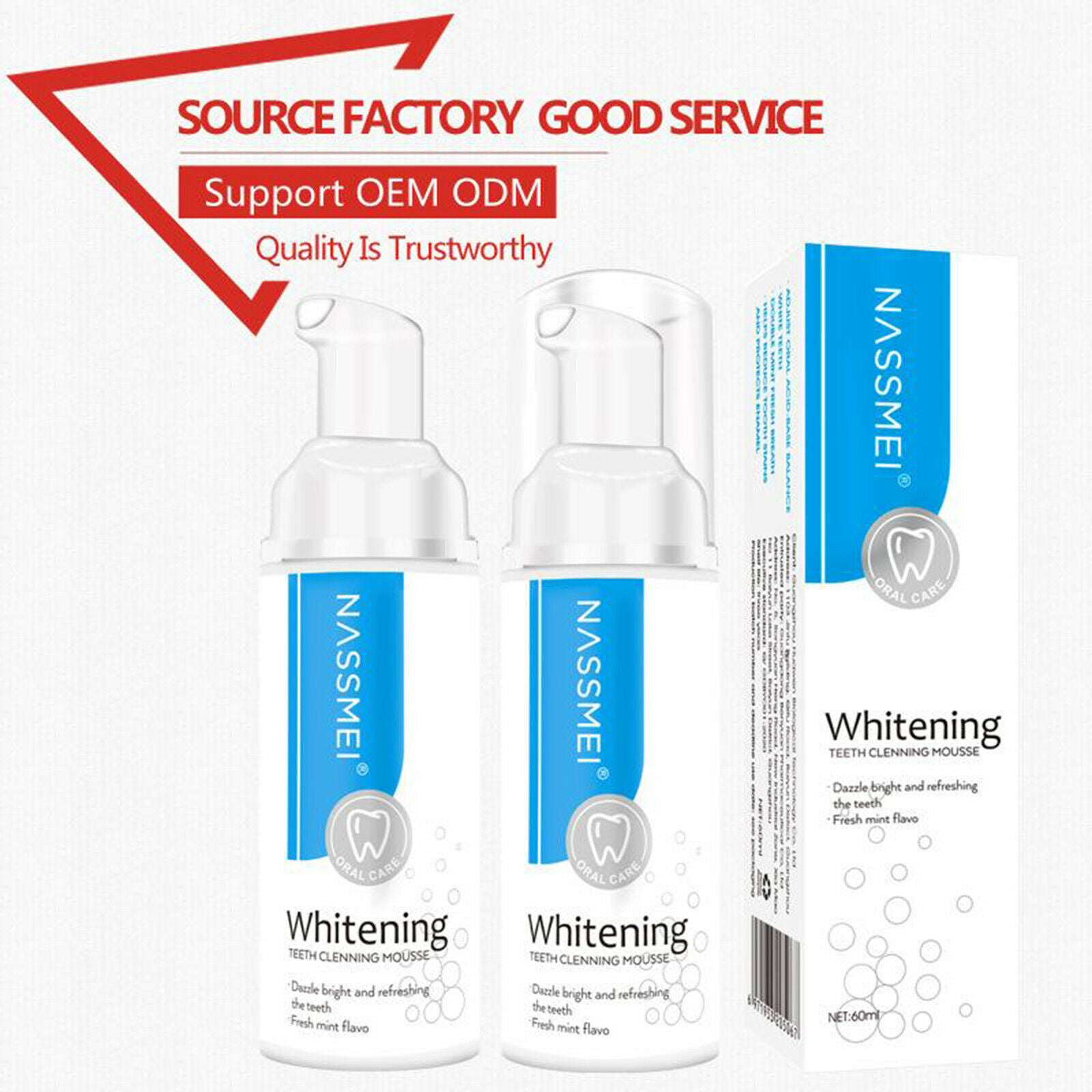60ml Natural Tooth Whitening Toothpaste Shining Mousse Foam Deeply Cleaning