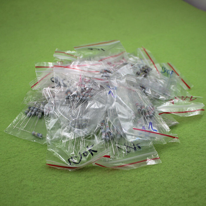 100Pcs 20 Values 10-1M Ohm R 1W 5% Carbon Film Resistor Assortment Kit Assorted
