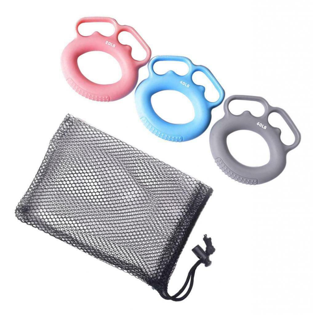 3Pcs Silicone Hand Finger Grip Rings Muscle Power Training Finger Separate