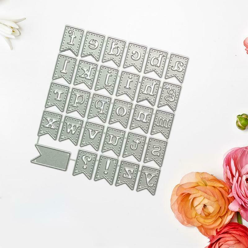 Alphabet Banner Pull Flag Template Carbon Steel Cutting Dies DIY Scrapbooking