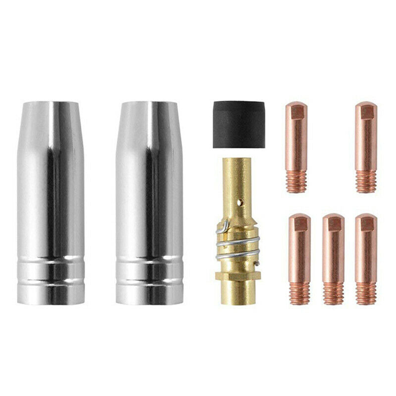 9Pcs/Set 15Ak Mig/Mag Welding Nozzle Contact Tips 0.8X25Mm M6 Gas ConnectorB SJ