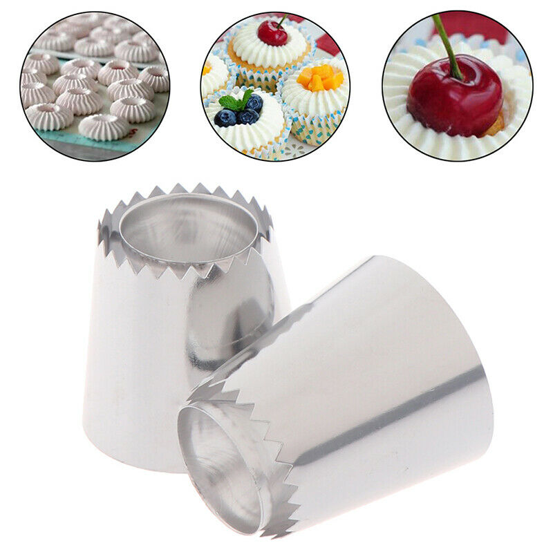 2Pcs Russian Pastry Tip Icing Piping Nozzles Large Nozzles Cupcake Baking.l8