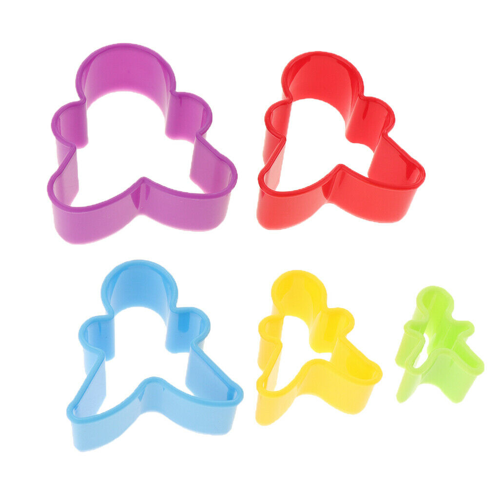 Gingerbread Man Cookie Cutters 5 Piece Random Colors Plastic Kitchenware