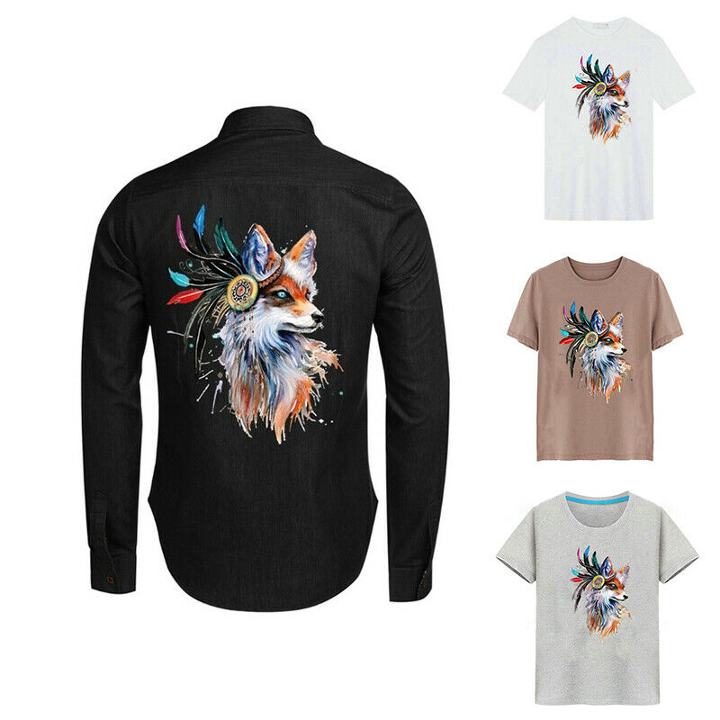 Colorful Fox Patch Iron on Transfer for Clothes DIY Heat Transfer Animal .l8