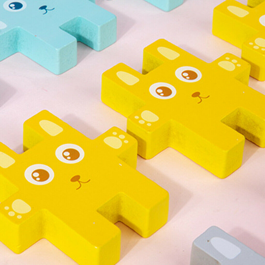 Cute Rabbit Building Block Stacked Playset Cultivate Concentration Playful