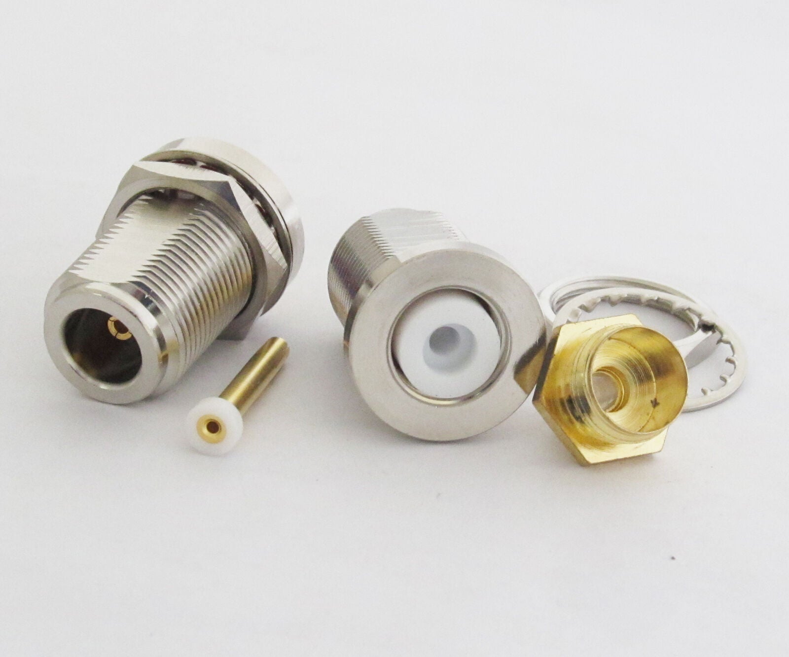 1x N Female bulkhead Semi-rigid .141'' RG402 Connector