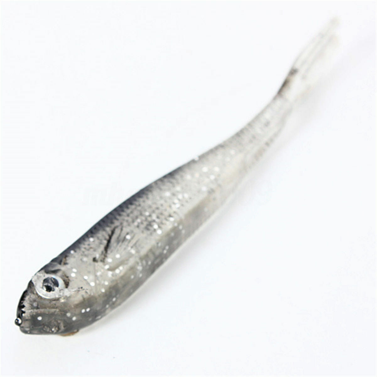 10X 75mm Soft Silicone Tiddler Bait Fluke Fish Fishing Lure Saltwater Lures Hook