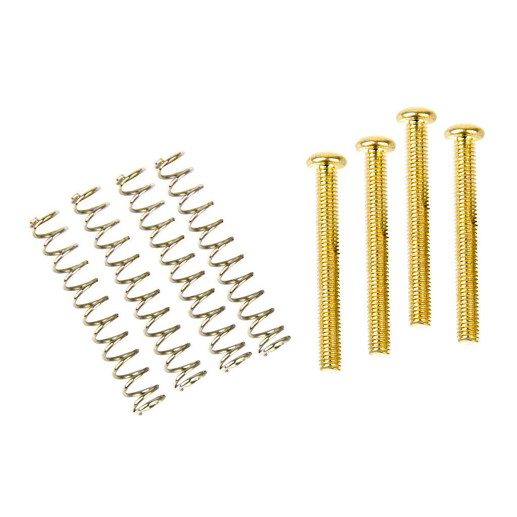 4x Quality Guitar Humbucker Pickup Surround Mounting Golden Screws & Springs 3mm