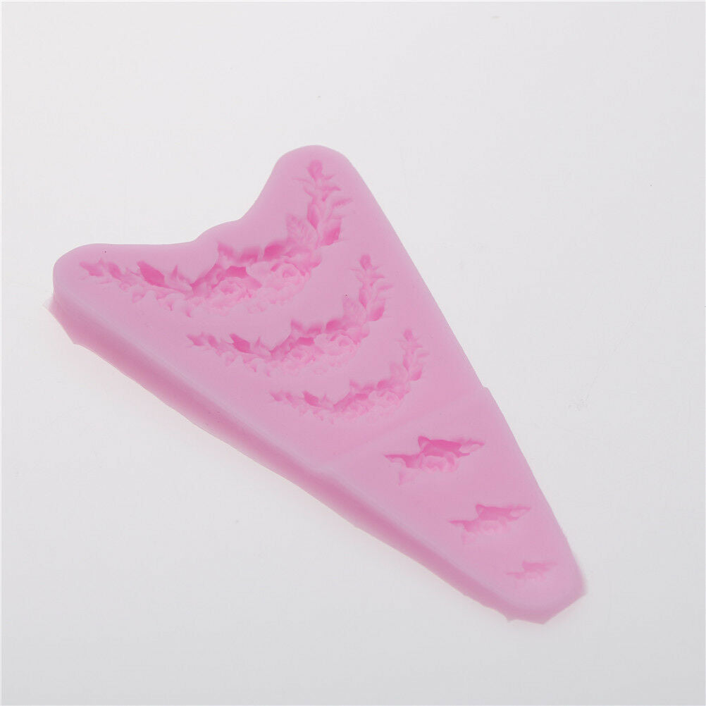 1x Flower&Leaf Lace Silicone Mold Cake Fondant Decoration Baking Tool .l8