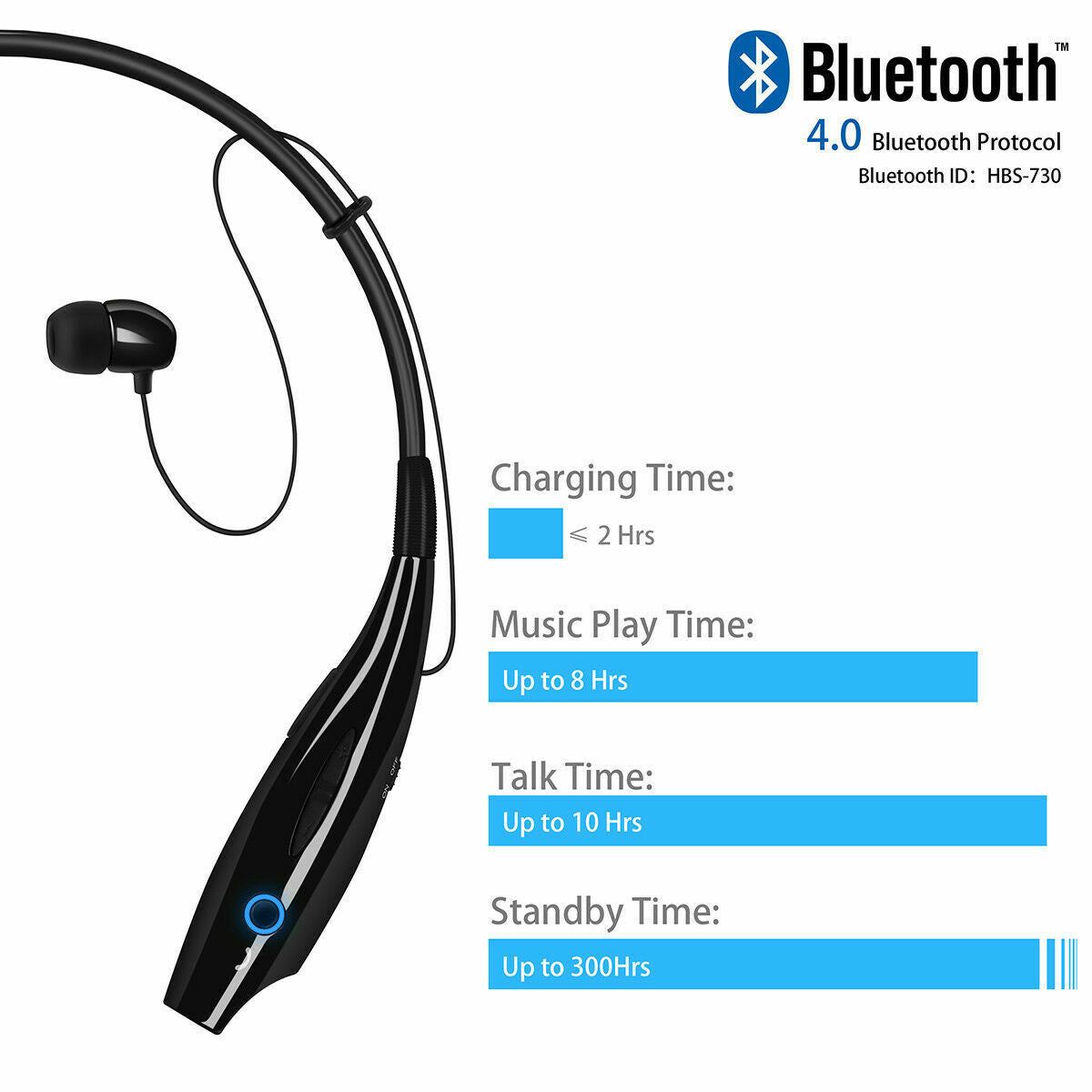 Neckband Stereo Wireless Bluetooth Headphone Headset Mic Earphones Earbuds Sport