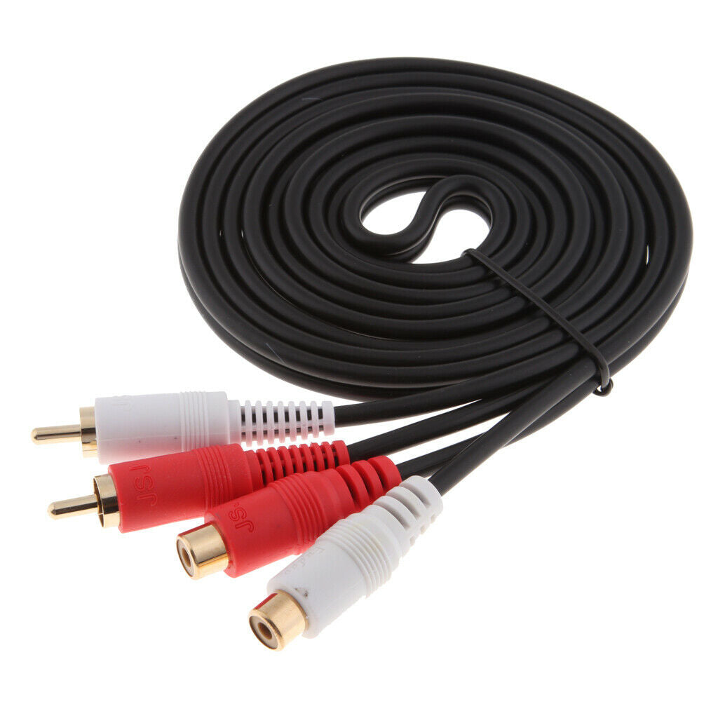 Cable Stereo 2x  / RCA Jack Plug to 2x  / RCA Plug for