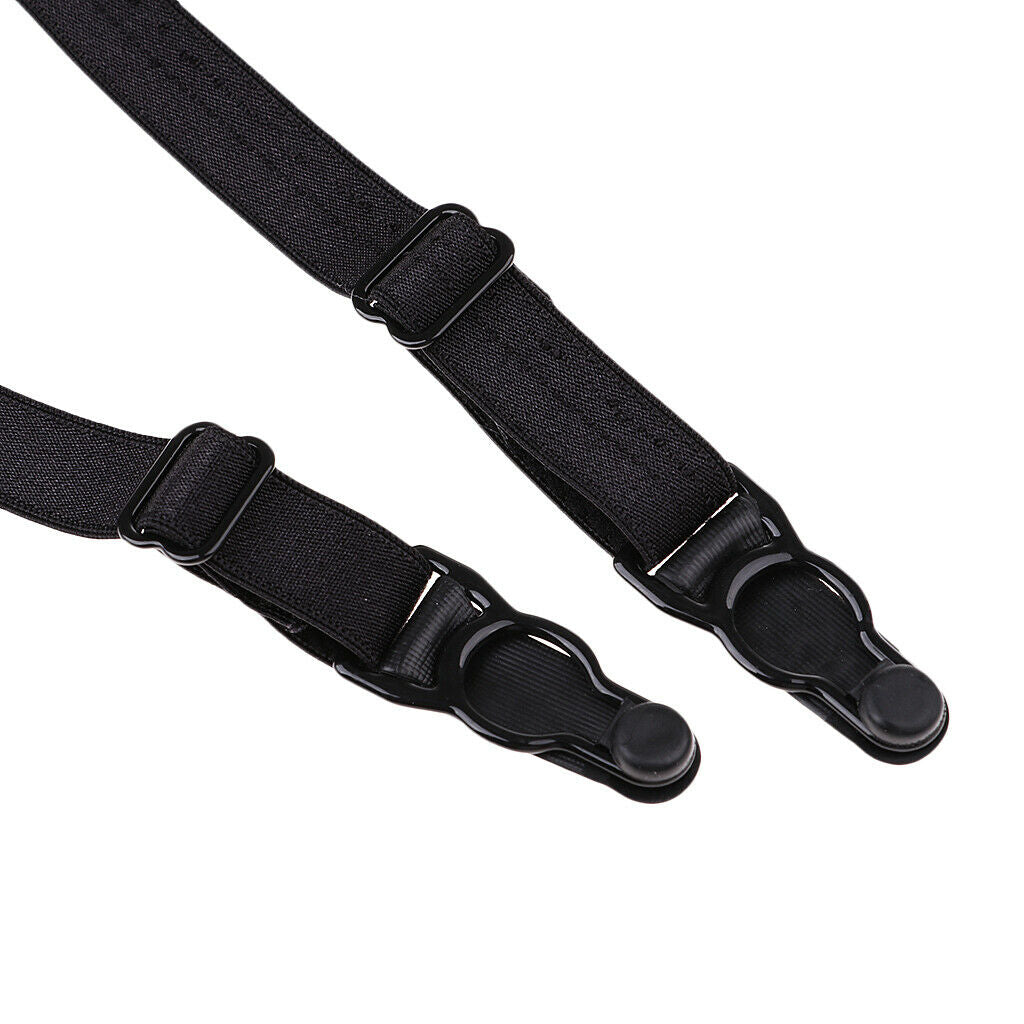 2 Pairs Men Elastic Shirt Stay Holder Garter Belt Clamp Non-slip Suspender