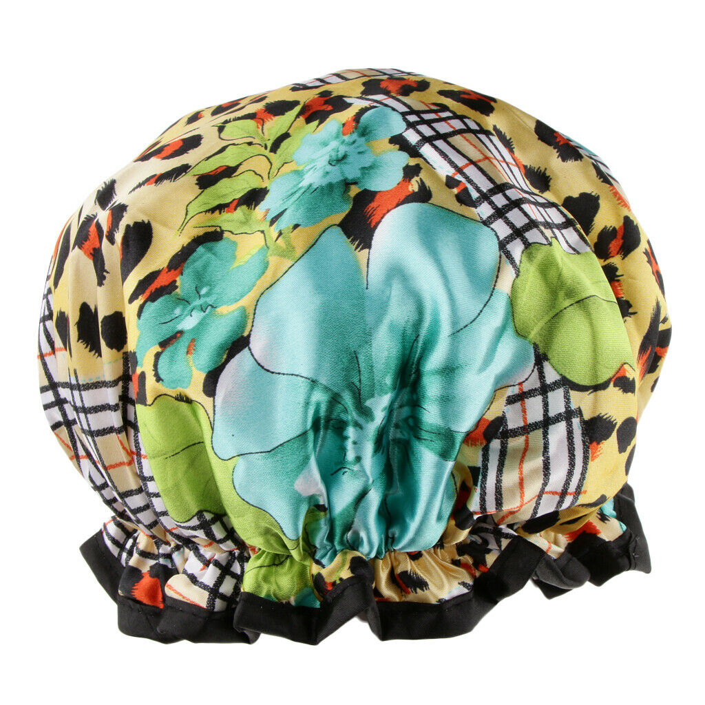 Reusable Waterproof Women Shower Caps Bath Hat Elastic Head Hair Cover