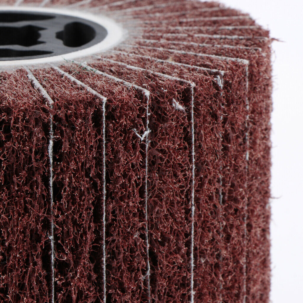 1Pc/#80Grit Non-woven Abrasive Flap Wire Drawing Polishing Burnishing Wheel