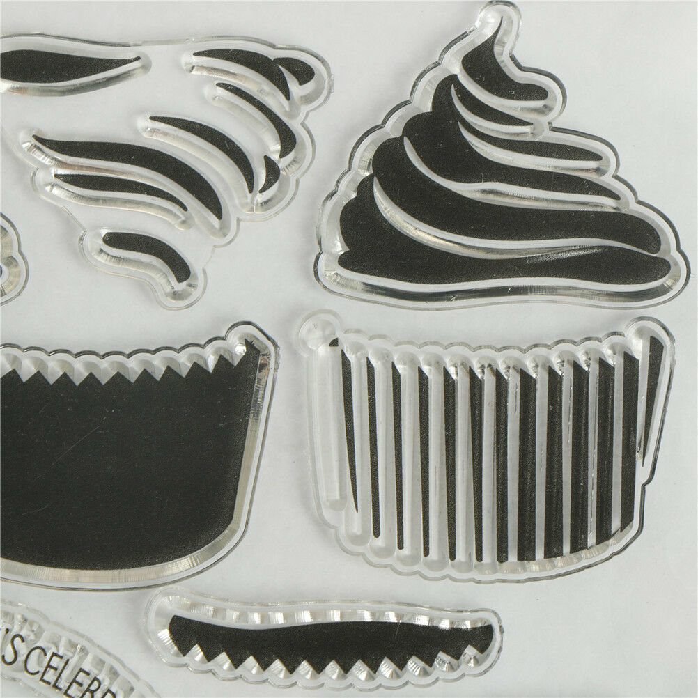 Cupcakes DIY Transparent Silicone Clear Stamps Scrapbooking Album Cards De.l8