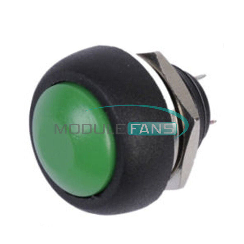 5Pcs Green 12mm Waterproof Momentary ON/OFF Push Button Mini Round Switch New