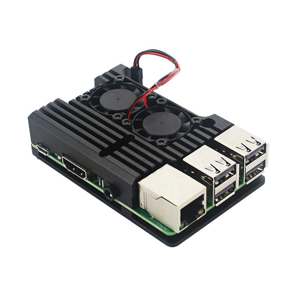 Raspberry Pi Cooling Fan Heatsink Dual Fan Cooler Fan with 4 Pack Thermal Tapes