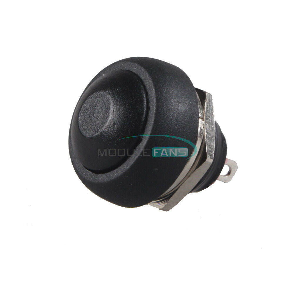 10Pcs Black 12mm Waterproof Momentary ON/OFF Push Button Mini Round Switch